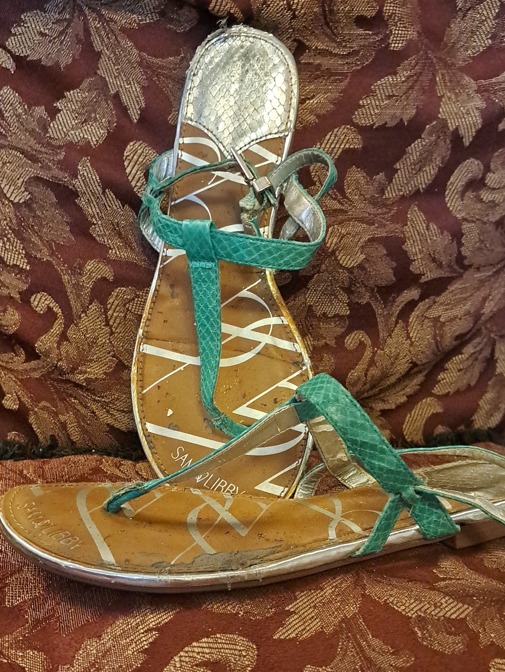 Green Strappy Women's Sandals